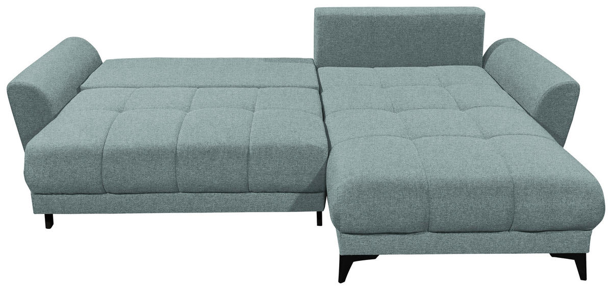 ECKSOFA in Webstoff Mintgrün  - Schwarz/Mintgrün, Konventionell, Kunststoff/Textil (281/189cm) - Carryhome