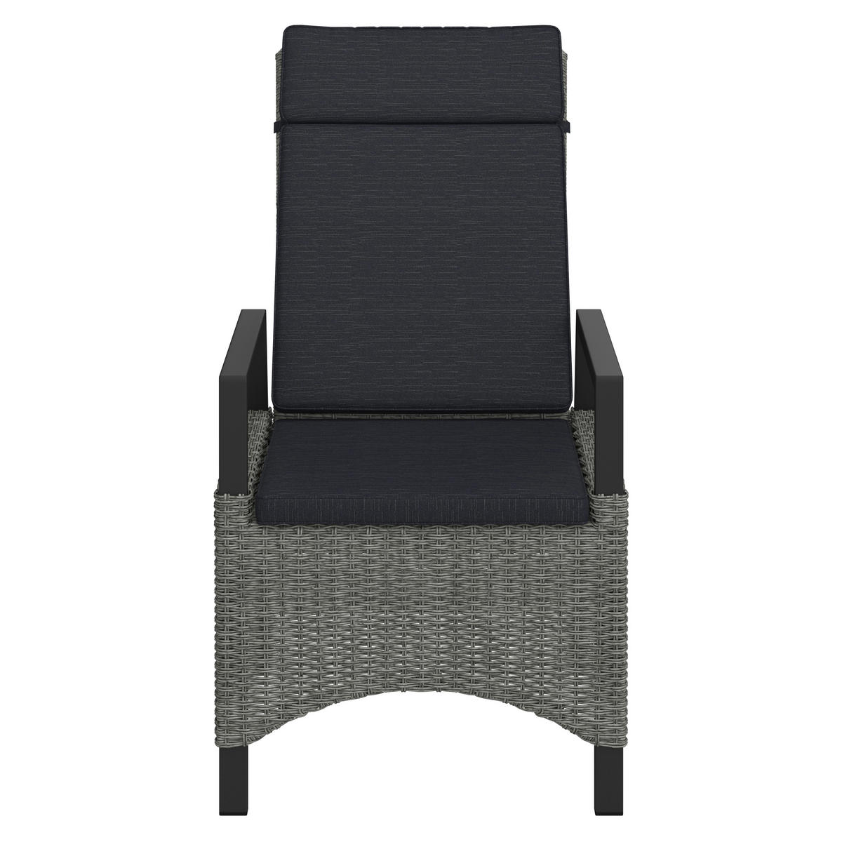 GARTENSESSEL Aluminium Anthrazit, Grau  - Anthrazit/Grau, Design, Kunststoff/Textil (57/110/68cm) - Ambia Garden