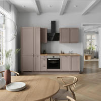 KÜCHENBLOCK Frame 270 cm  in Eichefarben, Beigebraun  - Edelstahlfarben/Eichefarben, MODERN, Holzwerkstoff/Metall (270cm) - Nobilia