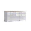 SIDEBOARD Mailand Set 9  in 184,5/73/33 cm  - Weiß Hochglanz/Schwarz, MODERN, Holzwerkstoff/Kunststoff (184,5/73/33cm) - MID.YOU