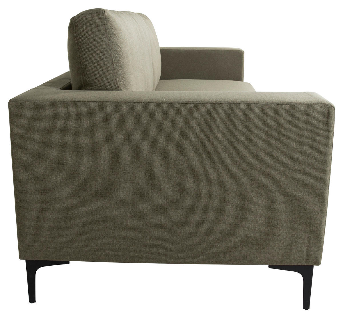 2-SITS SOFFA i metall, plast, textil svart, olivgrön  - olivgrön/svart, Design, metall/textil (215/84/88cm) - Livetastic