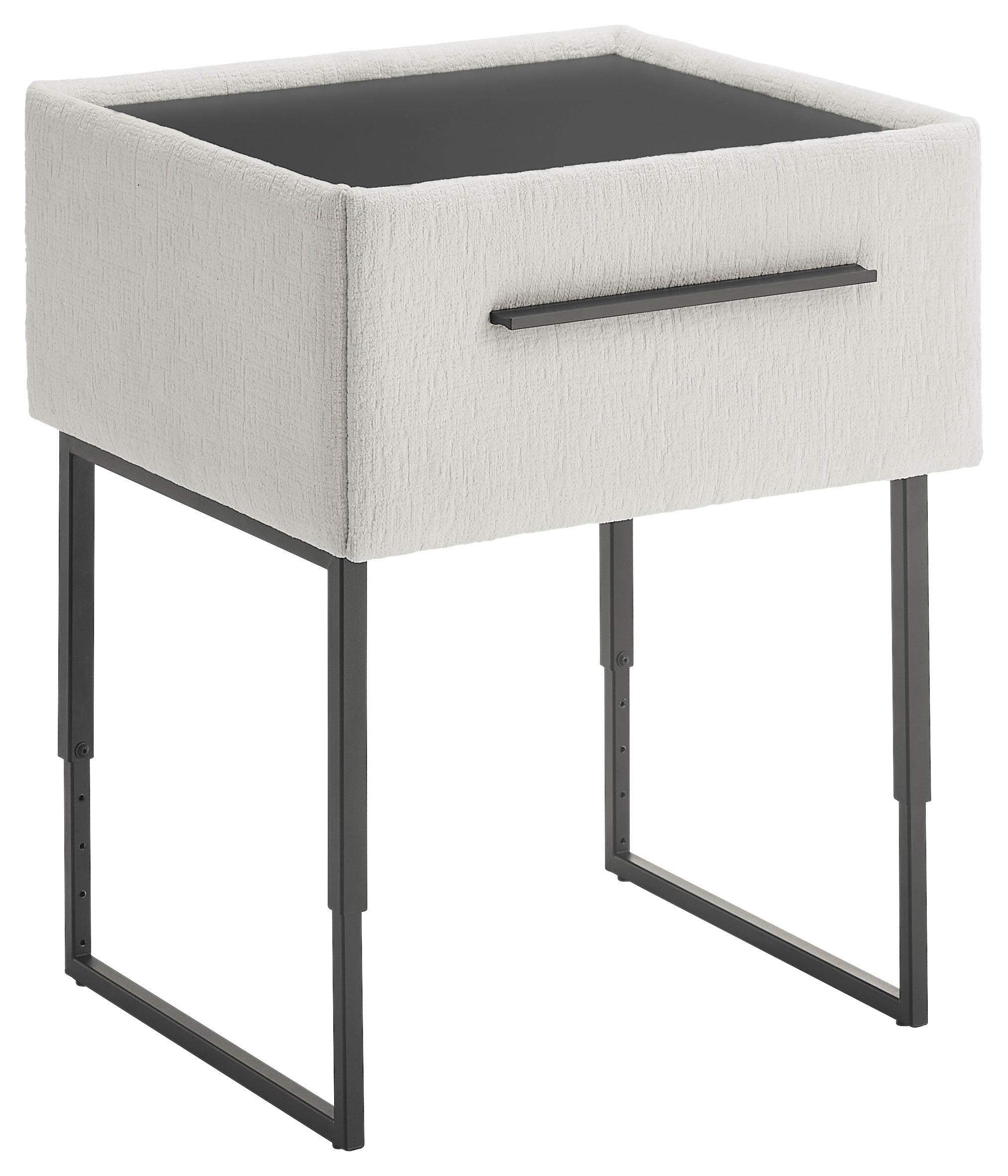 NACHTSCHRANK 64,3/45,5-61,5/45,9 cm Fichte, Kiefer Schichtholz, Sperrholz, Hartholz  - Creme/Schwarz, Design, Holz/Holzwerkstoff (64,3/45,5-61,5/45,9cm) - Dieter Knoll