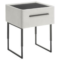 NACHTSCHRANK 64,3/45,5-61,5/45,9 cm Fichte, Kiefer Schichtholz, Sperrholz, Hartholz  - Creme/Schwarz, Design, Holz/Holzwerkstoff (64,3/45,5-61,5/45,9cm) - Dieter Knoll