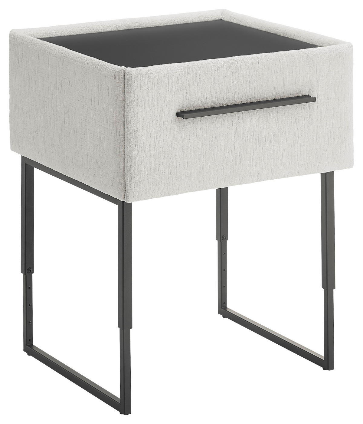 NACHTSCHRANK 64,3/45,5-61,5/45,9 cm Fichte, Kiefer Schichtholz, Sperrholz, Hartholz  - Creme/Schwarz, Design, Holz/Holzwerkstoff (64,3/45,5-61,5/45,9cm) - Dieter Knoll