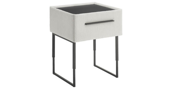 NACHTSCHRANK 64,3/45,5-61,5/45,9 cm Fichte, Kiefer Schichtholz, Sperrholz, Hartholz  - Creme/Schwarz, Design, Holz/Holzwerkstoff (64,3/45,5-61,5/45,9cm) - Dieter Knoll