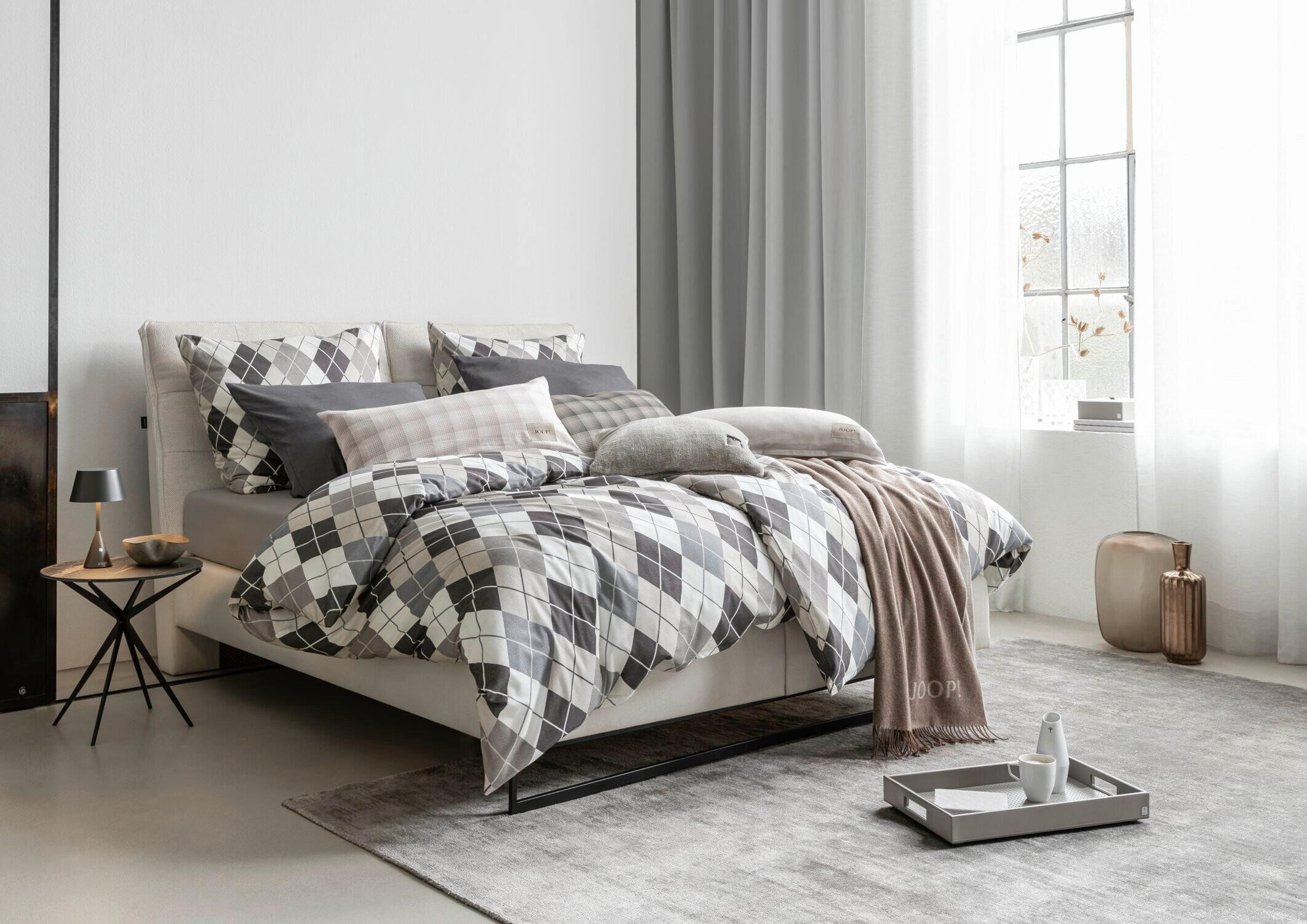 BETTWÄSCHE Soft Pattern Flanell 200/200 cm  - Dunkelgrau, KONVENTIONELL, Textil (200/200cm) - Joop!