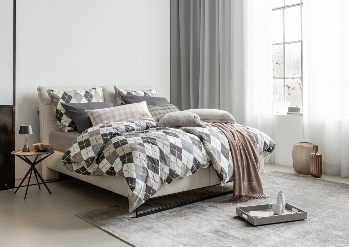 BETTWÄSCHE Soft Pattern Flanell 200/200 cm  - Dunkelgrau, KONVENTIONELL, Textil (200/200cm) - Joop!