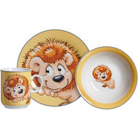 KINDERGESCHIRRSET Happy Zoo Porzellan 3-teilig  - Gelb/Orange, KONVENTIONELL, Keramik (20/20/11cm) - Ritzenhoff Breker