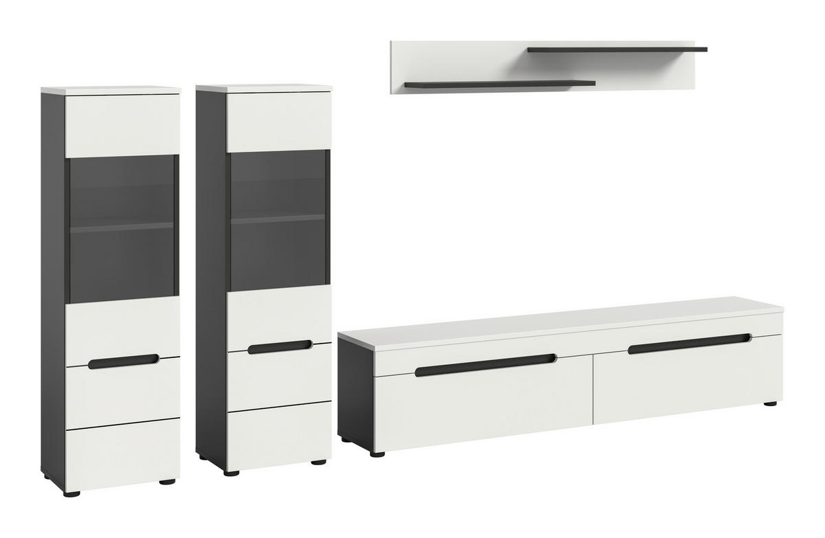 OBÝVACIA STENA biela - čierna/biela, Design, kompozitné drevo/plast (272/141/33cm) - Livetastic