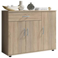 KOMODA  90/70/30 cm  sonoma hrast  - sonoma hrast/srebrna, Dizajnerski, pločasti materijal/plastika (90/70/30cm) - Boxxx