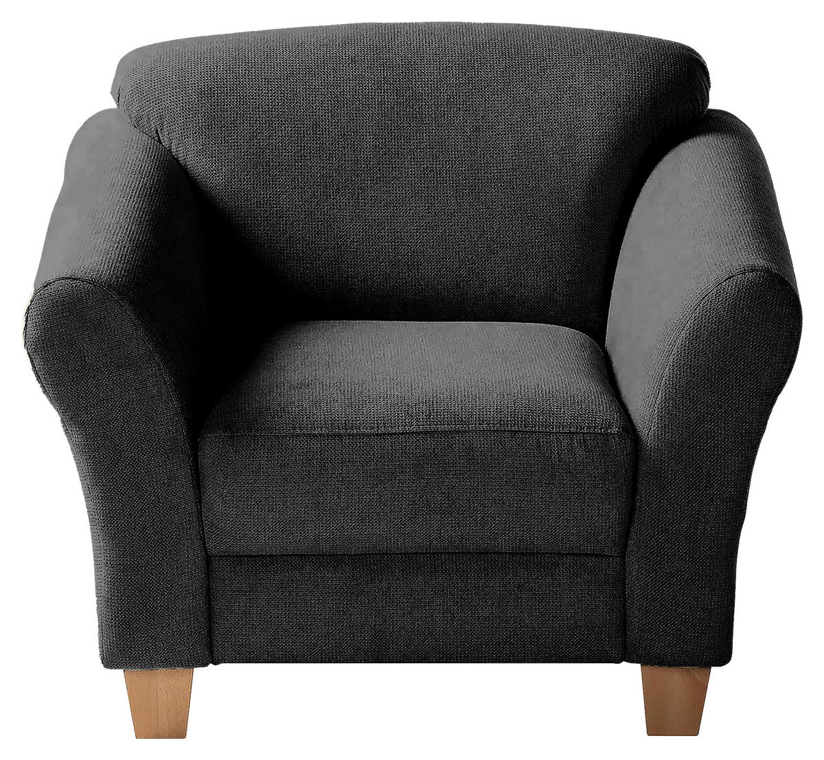 SESSEL in Flachgewebe Schwarz  - Schwarz/Naturfarben, Konventionell, Holz/Textil (101/84/89cm) - Sit & More