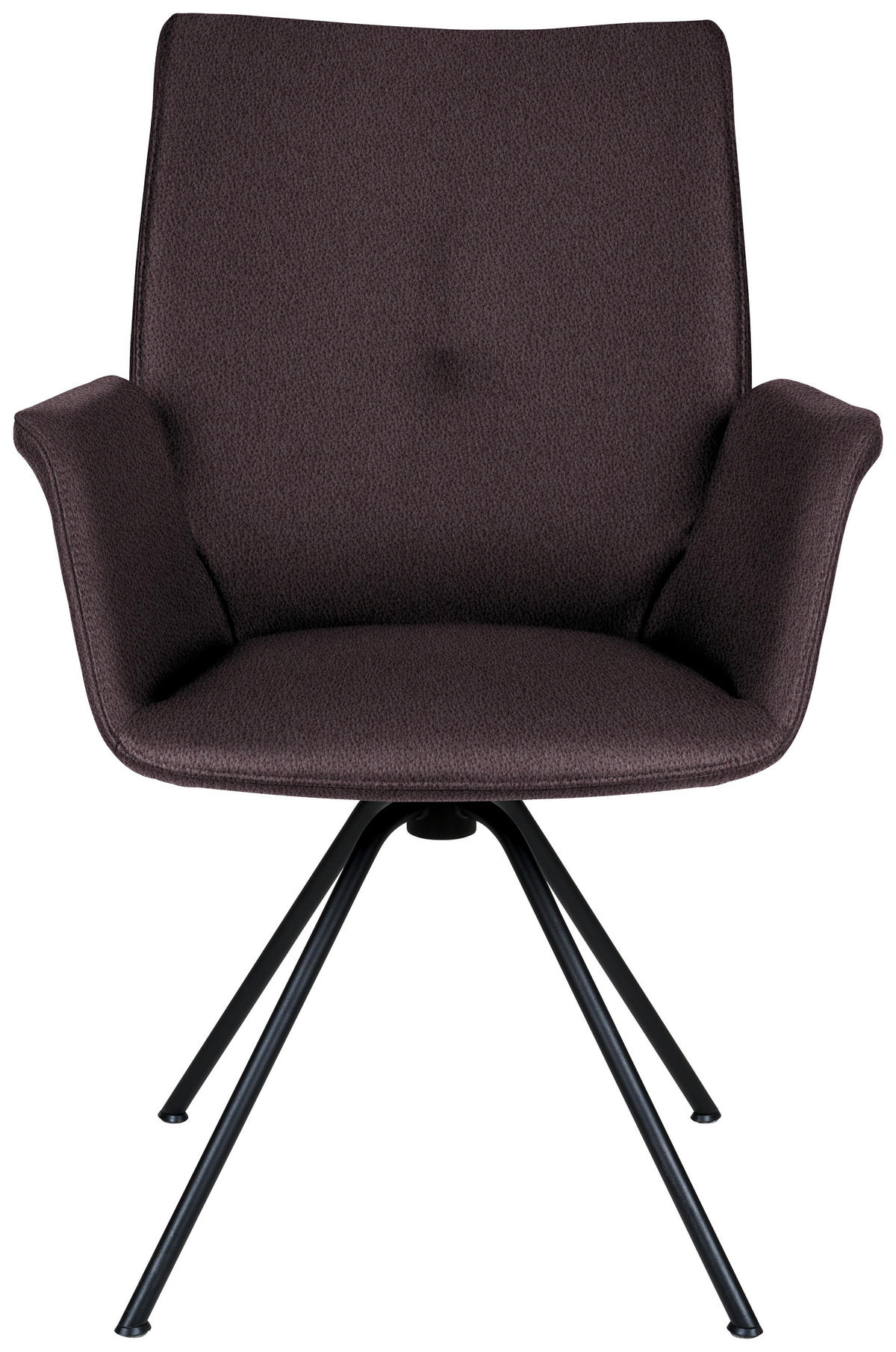 ARMLEHNSTUHL  in Stahl Echtleder pigmentiert  - Dunkelbraun/Schwarz, Design, Leder/Metall (65/91/63cm) - Dieter Knoll
