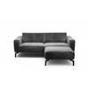 2,5-Sitzer inkl. Hocker in Samt Anthrazit  - Anthrazit/Schwarz, Design, Textil/Metall (220/86/86-94cm) - SENSOO