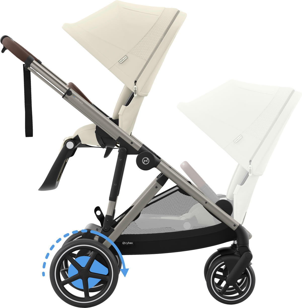 KINDERWAGEN E-GAZELLE S  - Taupe, Design, Kunststoff/Metall (94.5/66/100cm) - Cybex