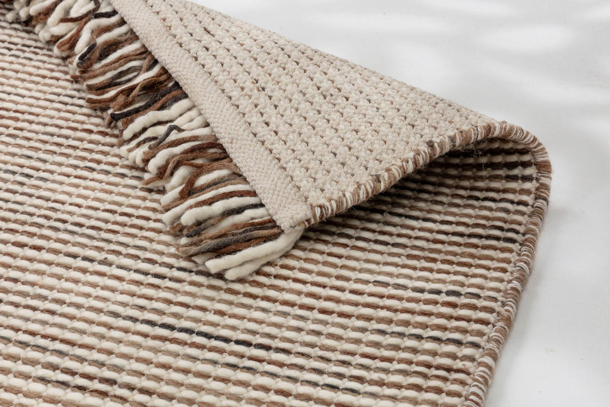 HANDWEBTEPPICH  Wohnzimmer 140/200 cm Arina Braun rechteckig  - Braun, Basics, Textil (140/200cm) - Schöner Wohnen