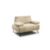 SESSEL Samt Naturfarben    - Schwarz/Naturfarben, Design, Textil/Metall (114-142/85/86-94cm) - SENSOO