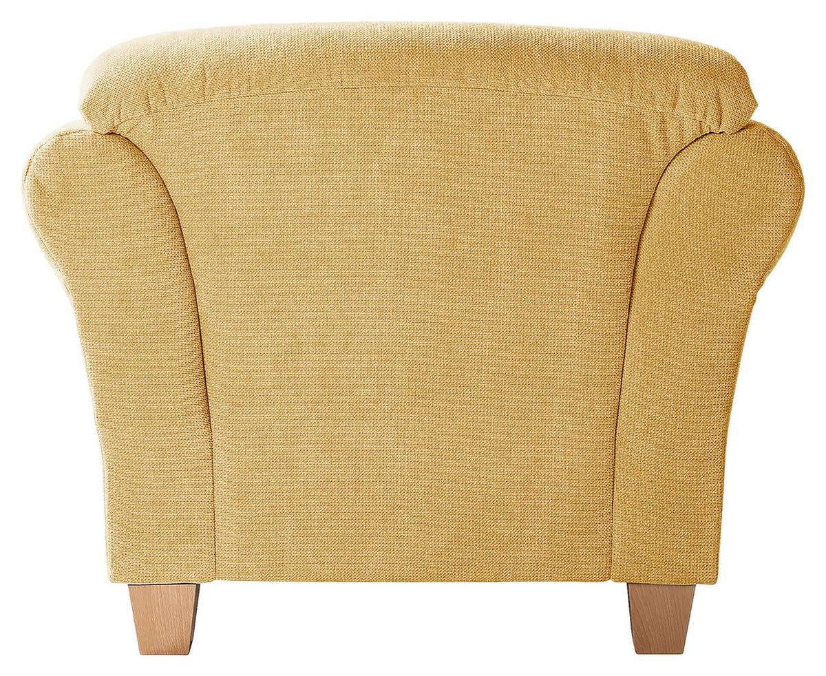 SESSEL in Flachgewebe Senfgelb  - Senfgelb/Naturfarben, Konventionell, Holz/Textil (101/84/89cm) - Sit & More