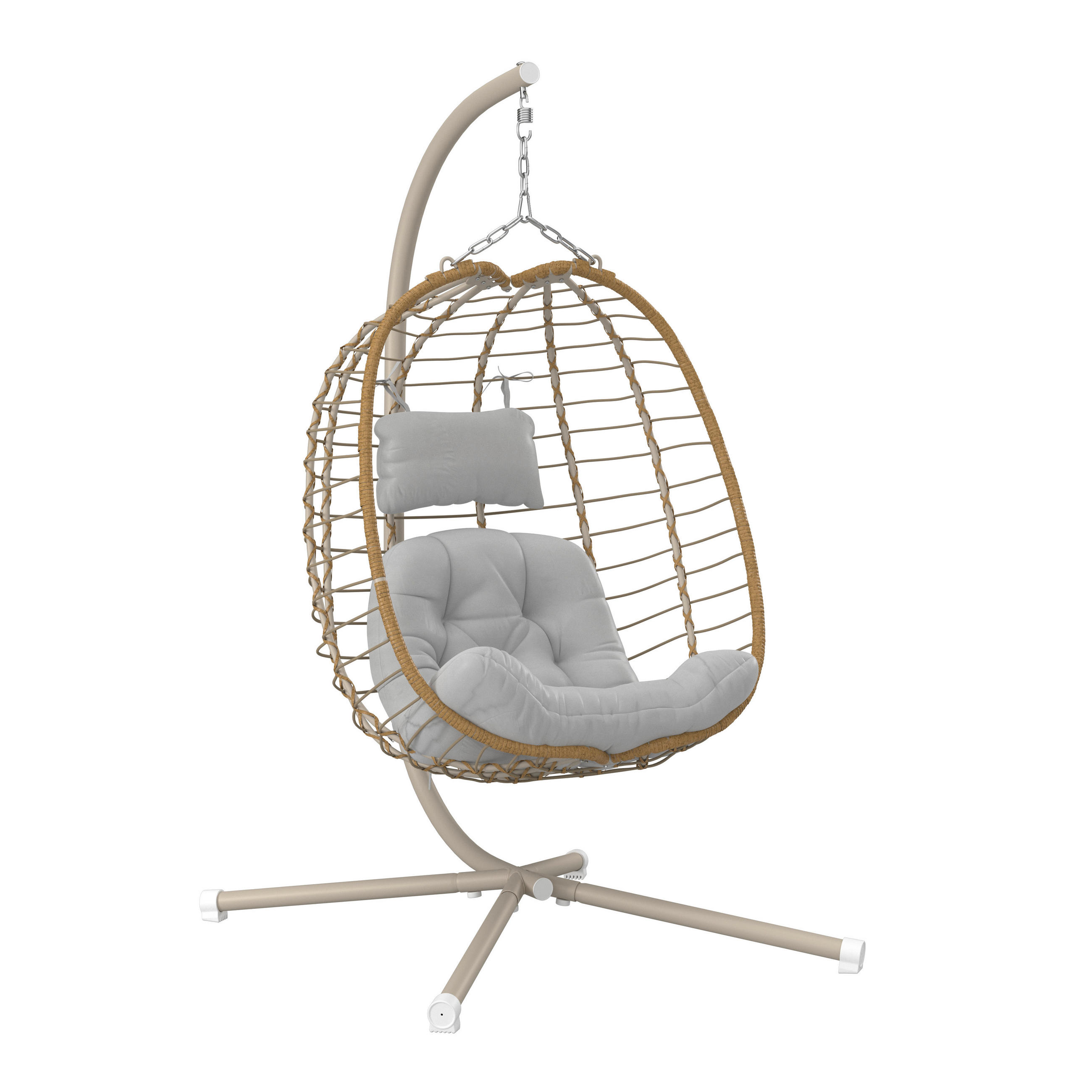 HÄNGESESSEL 100/186/111 cm  - Beige/Hellgrau, MODERN, Kunststoff/Textil (100/186/111cm) - Ambia Garden