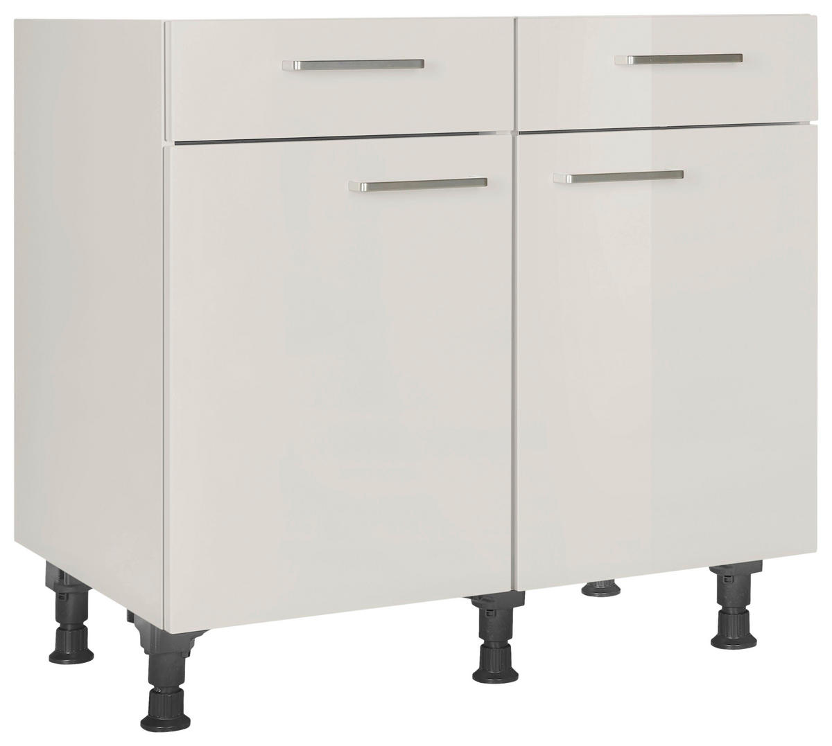 SCHUBKASTENUNTERSCHRANK 90/87/56 cm  in Hellgrau  - Edelstahlfarben/Hellgrau, MODERN, Holzwerkstoff/Metall (90/87/56cm) - Nobilia