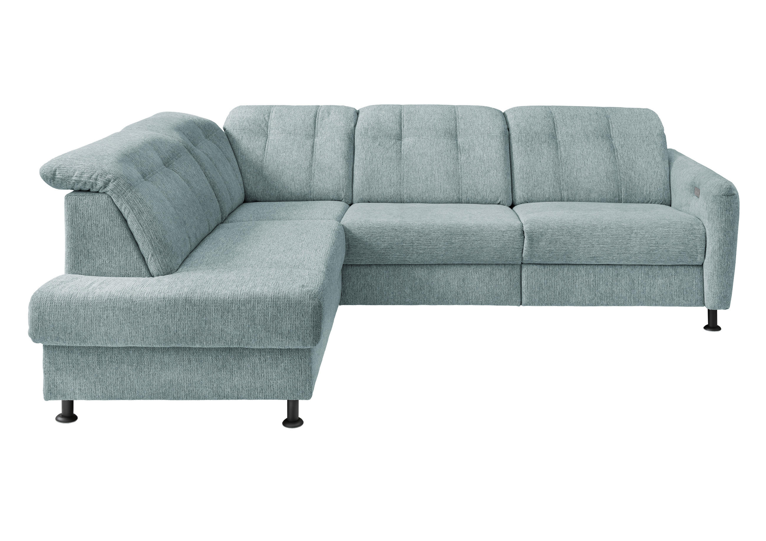 ECKSOFA in Chenille Blau  - Blau/Schwarz, Modern, Textil/Metall (198/270cm) - Livetastic