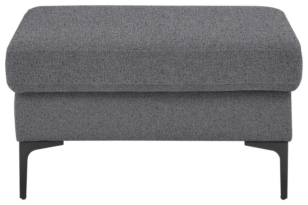 3-SITZER-SOFA in Flachgewebe Grau  - Schwarz/Grau, Design, Textil/Metall (226/89/97cm) - Pure Home Lifestyle