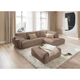 ECKSOFA  in Chenille Taupe  307/224 cm  - Taupe/Schwarz, KONVENTIONELL, Kunststoff/Textil (307/224cm) - Hom`in
