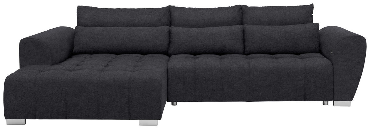 ECKSOFA in Webstoff Anthrazit  218/304 cm  - Anthrazit/Silberfarben, MODERN, Kunststoff/Textil (218/304cm) - Carryhome