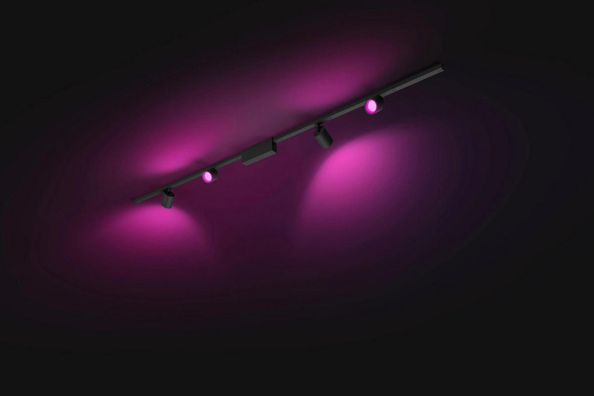 SCHIENENSYSTEM Perifo 221,5/12,8/2,6 cm   - Schwarz, Basics, Metall (221,5/12,8/2,6cm) - Philips HUE