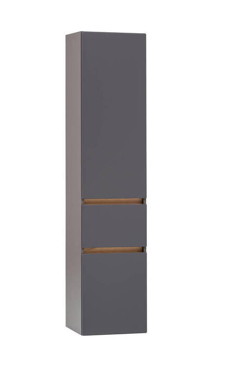 HOCHSCHRANK 40/180/35 cm  - Silberfarben/Graphitfarben, Natur, Holzwerkstoff (40/180/35cm) - Xora