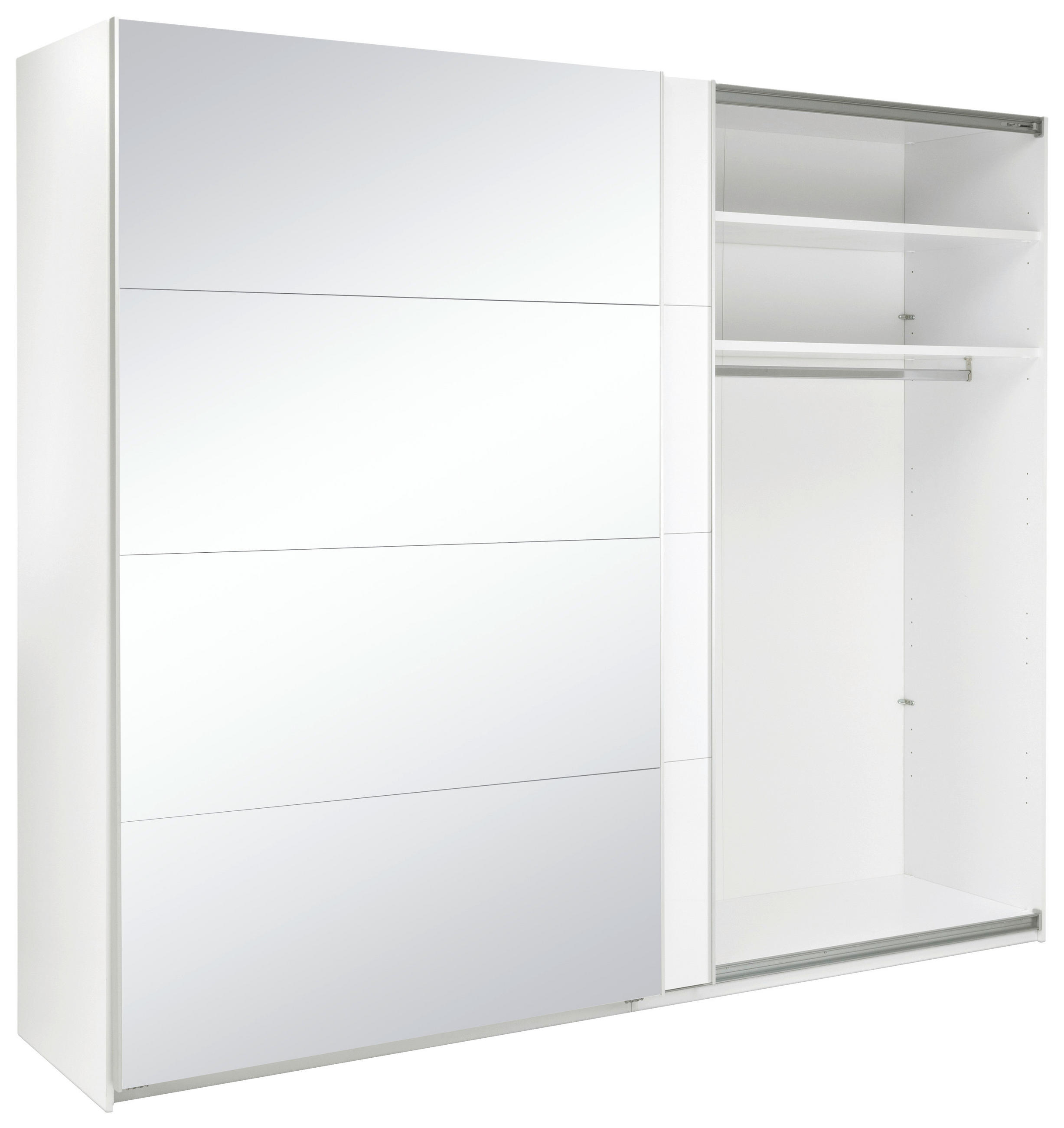 Thumbnail - Mid.you Schiebetürenschrank, Weiß, Metall, 4 Fächer, 250x210x62 cm, Schrankfront mit Spiegel, Schlafzimmer, Kleiderschrä...