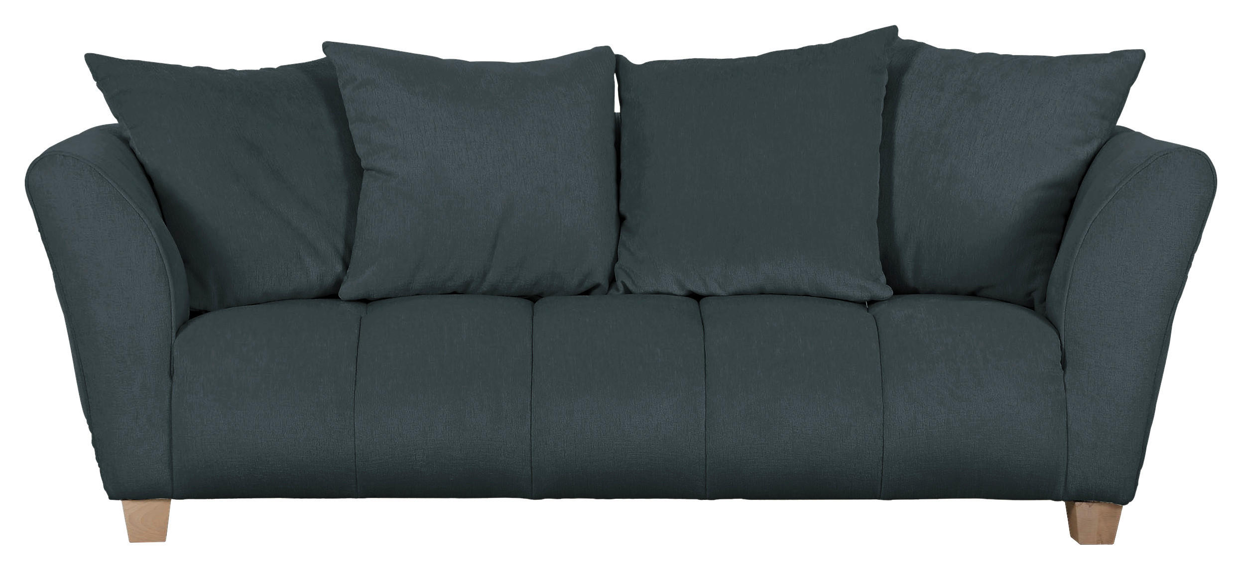 3-SITZER-SOFA  in Chenille Dunkelgrau  - Dunkelgrau/Buchefarben, KONVENTIONELL, Holz/Textil (212/72/95cm) - Milino