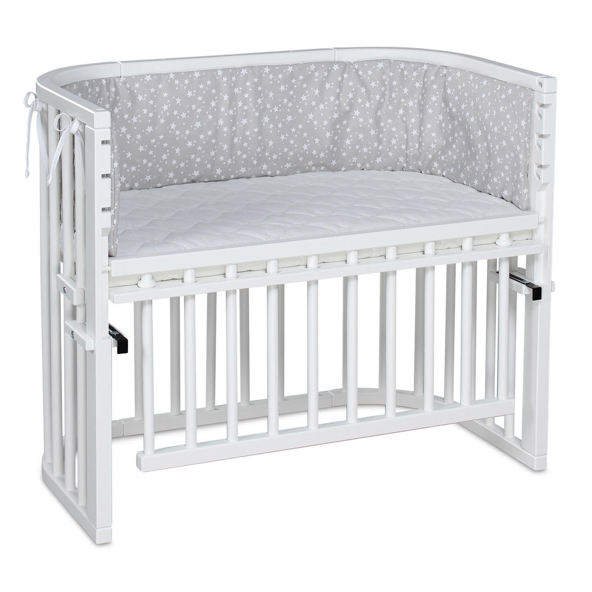 BEISTELLBETT MAXI COMFORT PLUS 96/56,5/79 cm  - Weiß, Basics, Holz (96/56,5/79cm) - Babybay