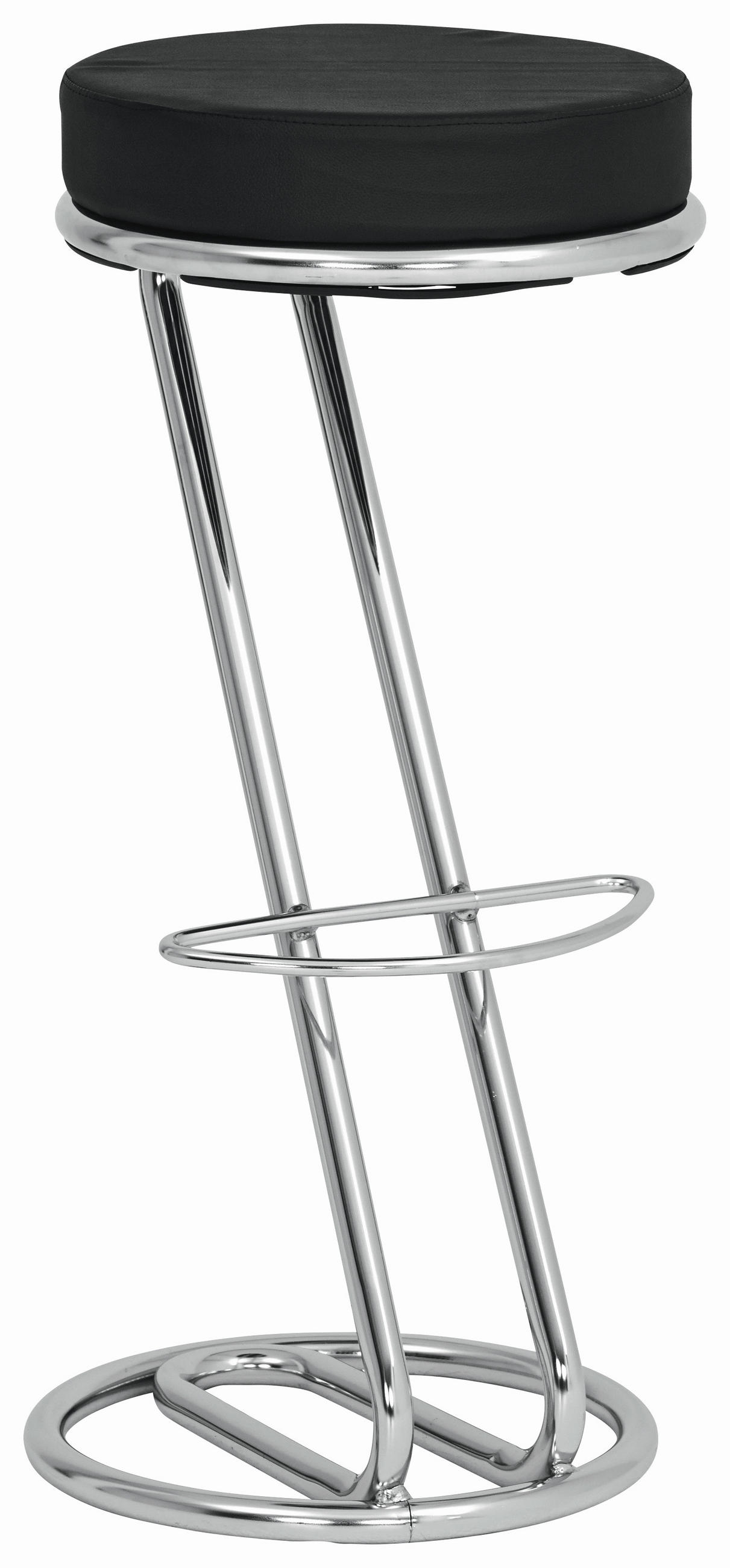 Livetastic Barhocker Schwarz, Chrom 35x75x35 cm