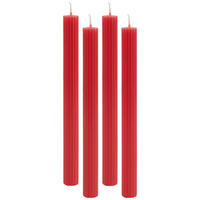  STABKERZENSET  - Rot, Basics, Naturmaterialien/Paraffin (2,3/25cm)