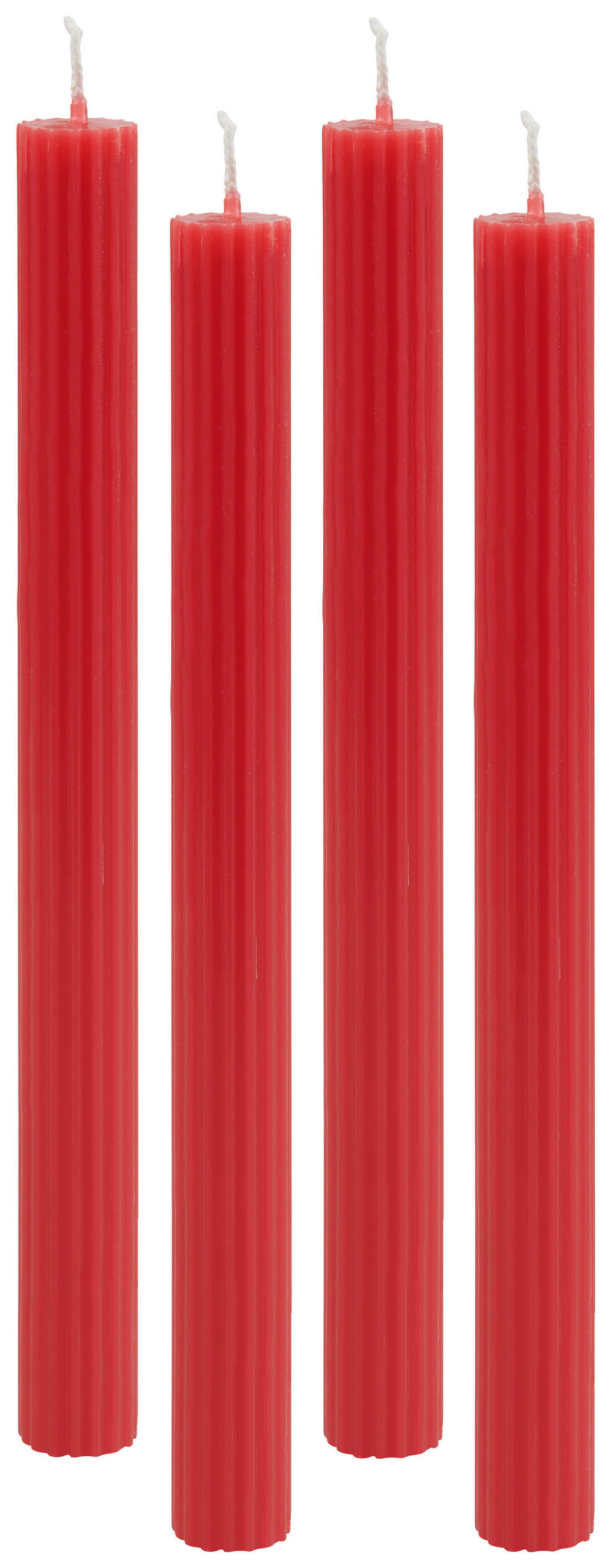  STABKERZENSET  - Rot, Basics, Naturmaterialien/Paraffin (2,3/25cm)