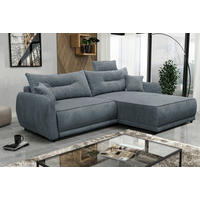 ECKSOFA in Struktur Blau  264/195 cm  - Blau/Beige, Design, Kunststoff/Textil (264/195cm) - MID.YOU