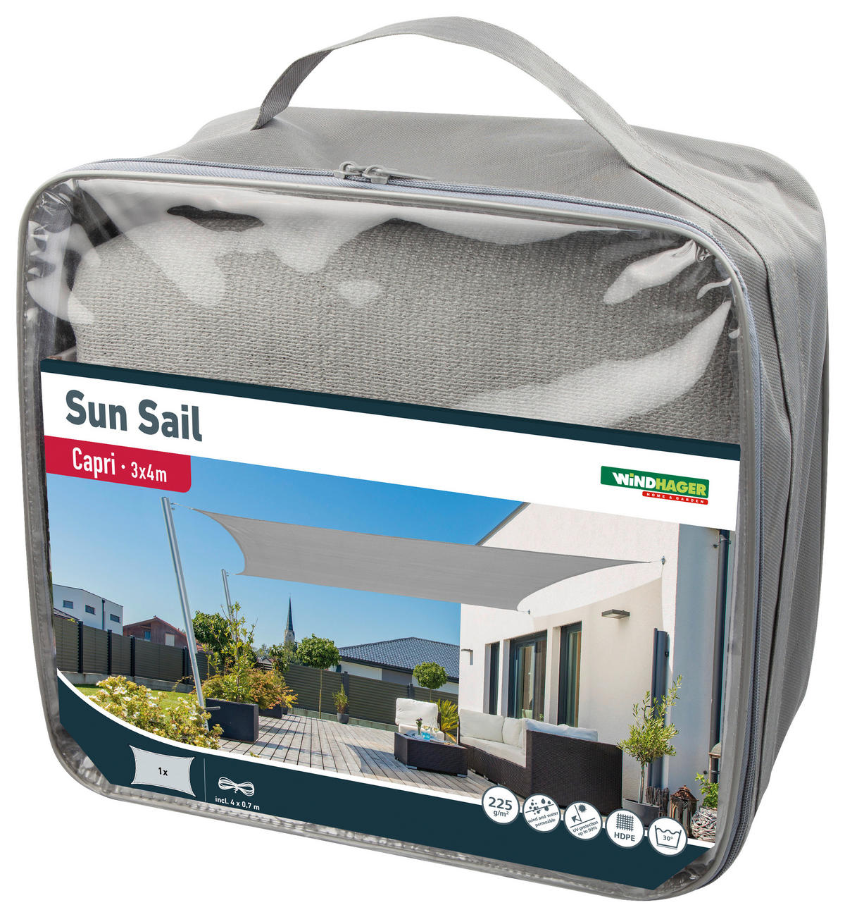 ZAHRADNÍ PLACHTA PROTI SLUNCI 300/400 cm - šedá, Basics (300/400cm)