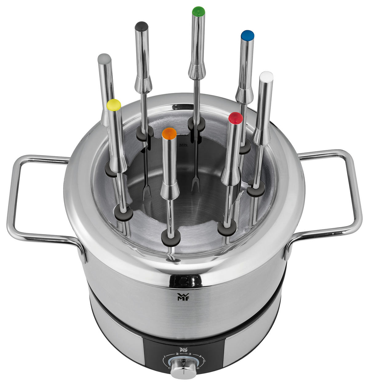 FONDUESET Lono Fondue  - Silberfarben/Schwarz, Trend, Metall (32,5/23,5/25cm) - WMF