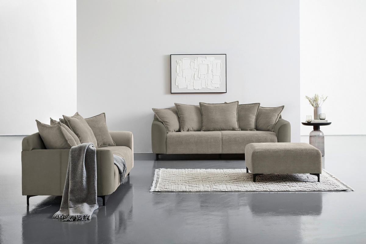 HOCKER in Textil Braun  - Schwarz/Braun, Konventionell, Textil/Metall (99/46/77cm) - Carryhome