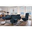 ECKSOFA in Echtleder Dunkelblau  - Alufarben/Dunkelblau, Design, Leder/Metall (242/271cm) - Cantus