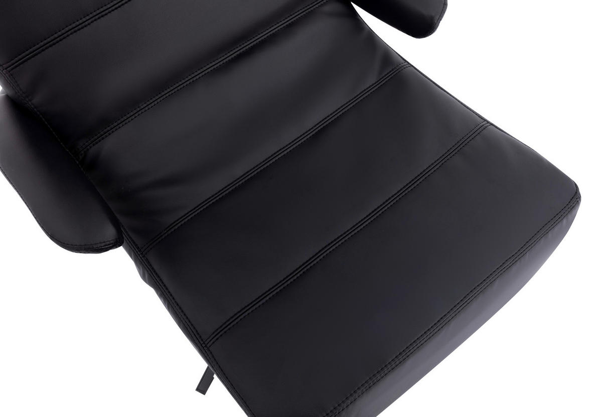 RELAXSESSELSET Lederlook    - Schwarz, Design, Textil/Metall (68/101/85cm) - Livetastic