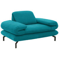 SESSEL Webstoff Türkis    - Türkis/Schwarz, Design, Textil/Metall (139 (197)/83 (110)/98cm) - LOOKS by W.Joop