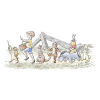 FOTOTAPETE WINNIE THE POOH WALK ALONG  - Naturfarben, Design, Textil (250/100cm) - Disney