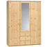 KLEIDERSCHRANK 3 -türig Kiefer massiv Kieferfarben - Kieferfarben, Design, Glas/Holz (145/200/62cm) - CARRYHOME