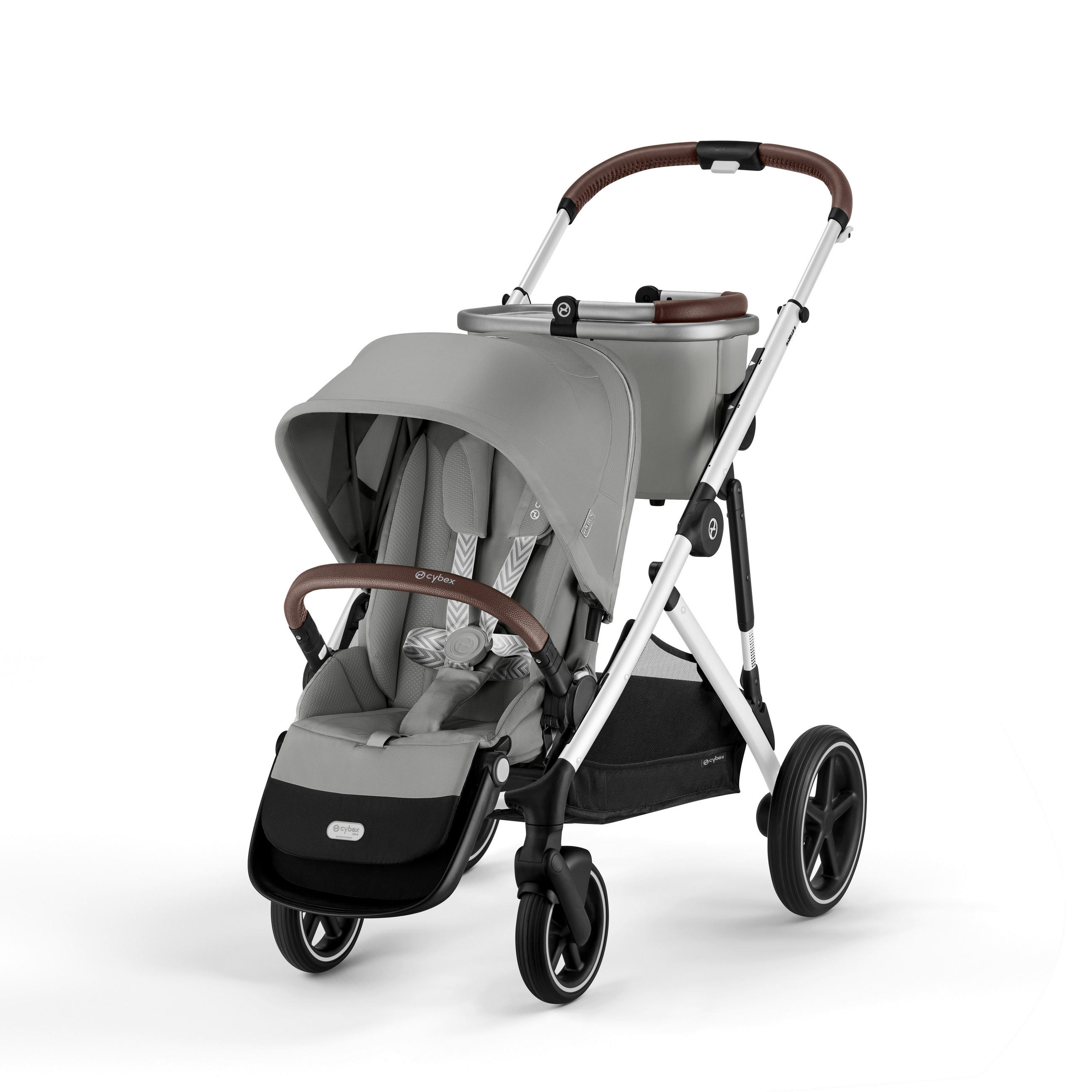 Thumbnail - Cybex Kinderwagen Gazelle S, Grau, Textil, 65x110x106 cm, UV 50+, Feststellbremse, Federung, 5-Punkte-Gurt, für Babyscha...