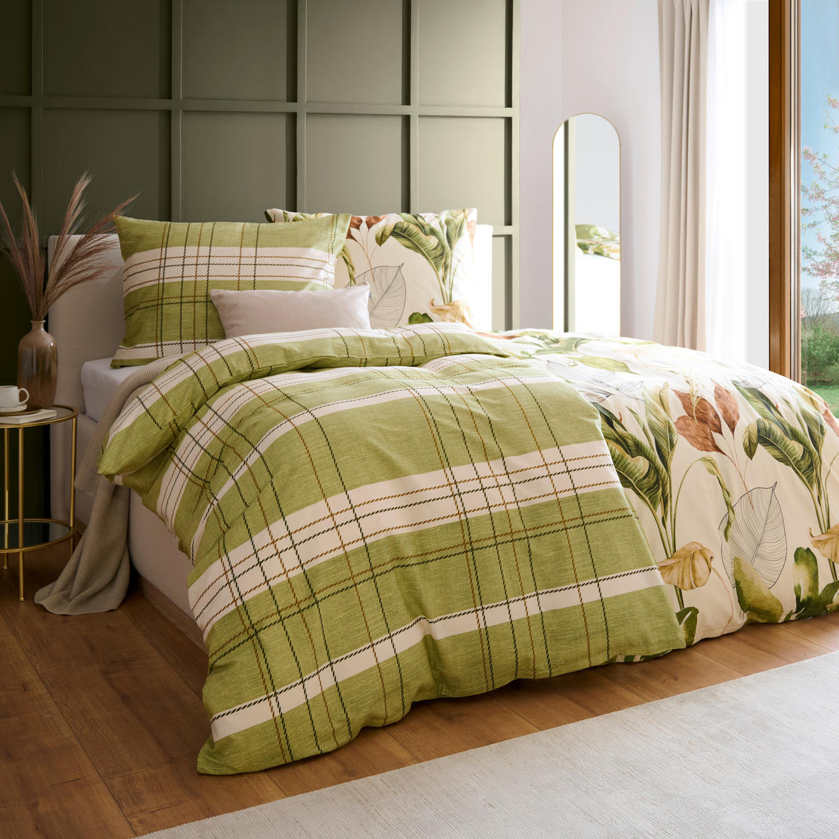 BETTWÄSCHE CUBY Satin 140/200 cm  - Grün, KONVENTIONELL, Textil (140/200cm) - Novel