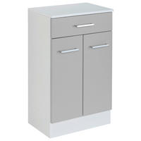 UNTERSCHRANK 50/84/35 cm   - Silberfarben/Hellgrau, MODERN, Holzwerkstoff/Metall (50/84/35cm) - Held