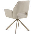 ARMLEHNSTUHL  in Stahl Flachgewebe  - Beige/Grau, Design, Textil/Metall (60/85/63cm) - Ambia Home