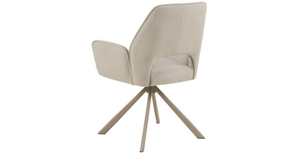 ARMLEHNSTUHL in Stahl Flachgewebe - Beige/Grau, Design, Textil/Metall (60/85/63cm) - Ambia Home