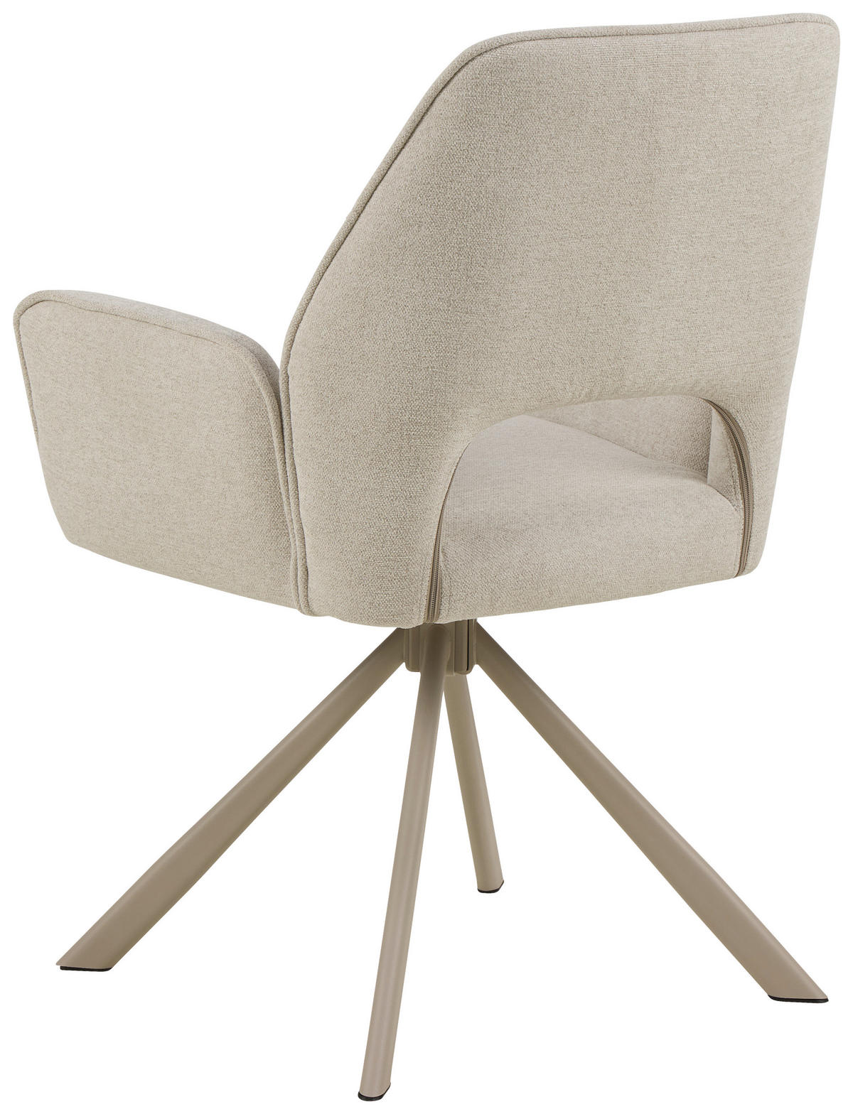 ARMLEHNSTUHL  in Stahl Flachgewebe  - Beige/Grau, Design, Textil/Metall (60/85/63cm) - Ambia Home